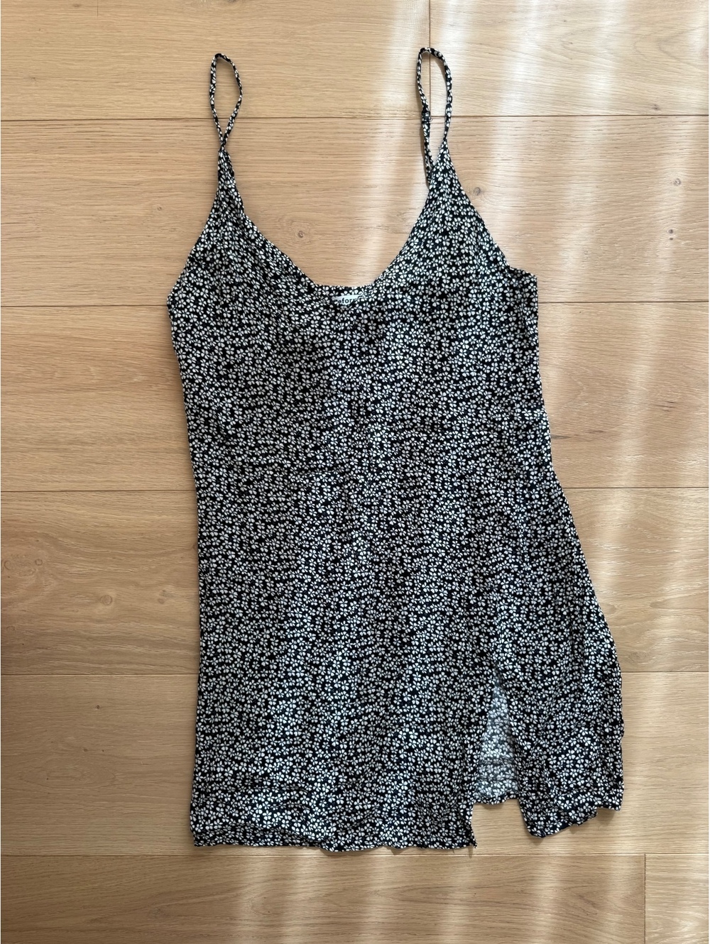 Reformation Marlowe Floral Mini Dress Black White Size M